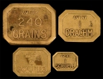 A Set Of Brass Lozenge Shaped Apothecaries’ Weights Made by Avery. - click to enlarge.