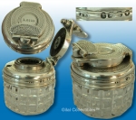 Traveling Inkwell Silver Top  Glass 1831 