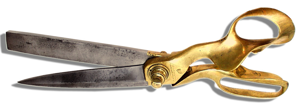 Gunmetal Handled Tailors Shears By T. Wilkinson - click to enlarge.