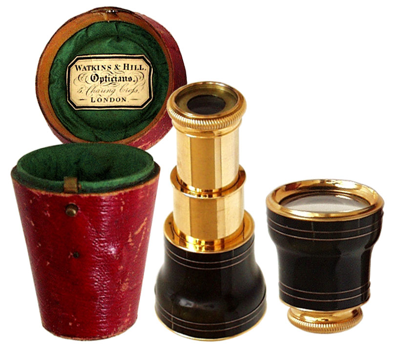 Monocular - Stained Ivory and Gilt Metal 19th century Monocular - click to enlarge.