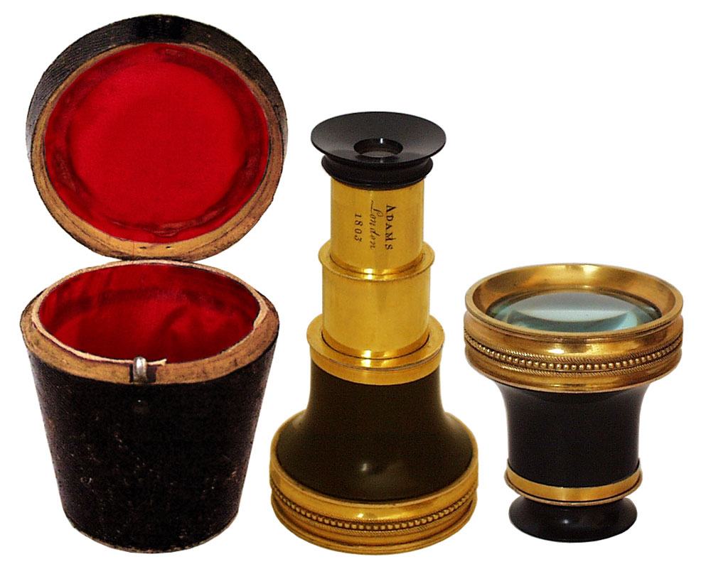 Early 19th Century Adams  Gilt Brass Monocular - click to enlarge.