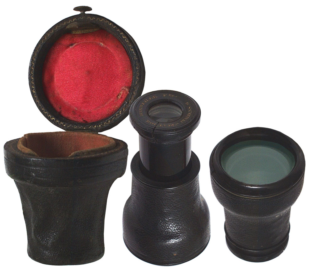 Mini-Monocular French 19th Century Leather-Covered - click to enlarge.