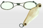 Hinged Lorgnette Eyeglasses 19th Century Silver and Mother-of-Pearl 