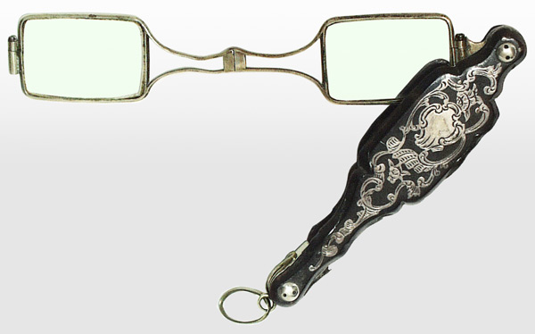 19th Century Silver and Tortoise-Shell Hinged Lorgnette Eyeglasses - click to enlarge.