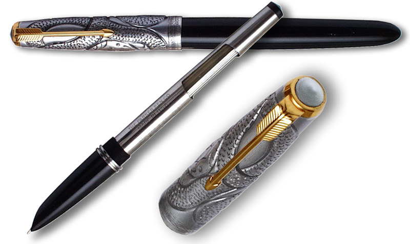 Unique Parker 51 Aerometric Pen with Sterling Silver Cap by Mauricio Faivich - click to enlarge.