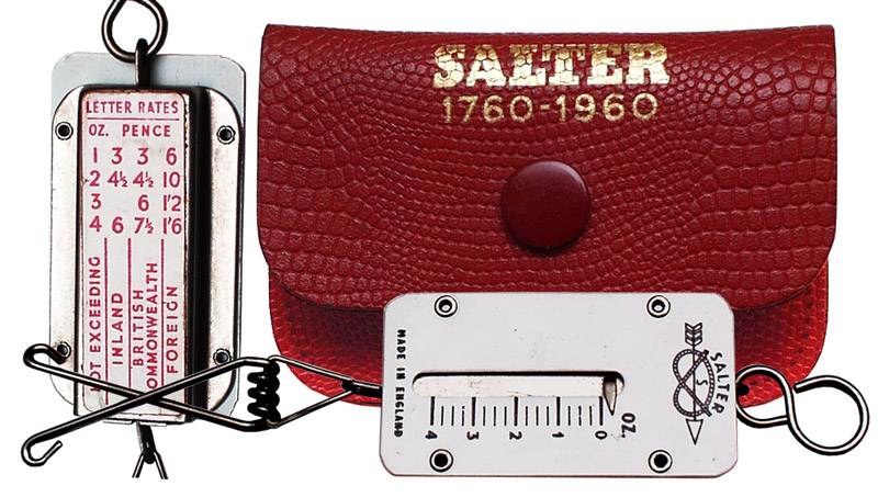 Salter Spring Letter Scale With Leather Case - click to enlarge.