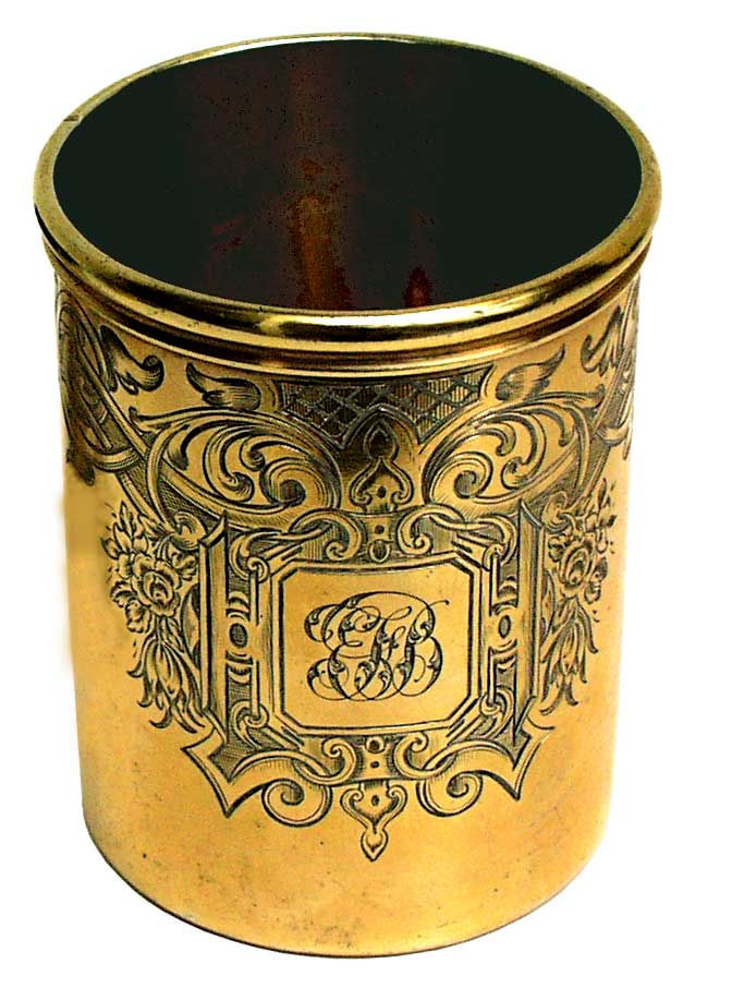 Gllded Silver Beaker 1848  Victorian - click to enlarge.
