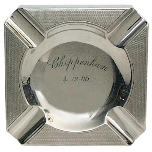 Silver Ashtray  1931 - click to enlarge.