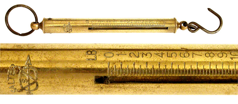 Salter Tube Spring Balance To Weigh 20lb. - click to enlarge.