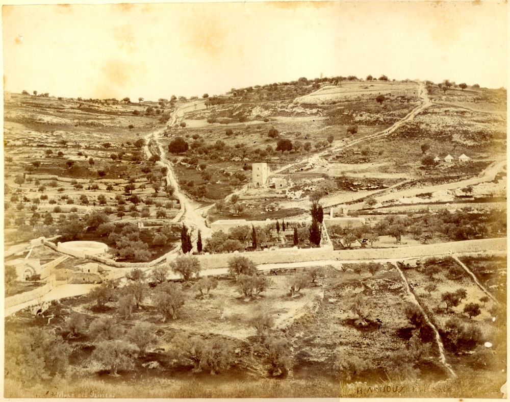 Jerusalem. Mt. Of Olives and The Garden of Gethsemane, ca. 1885 by H. ARNOUX - click to enlarge.